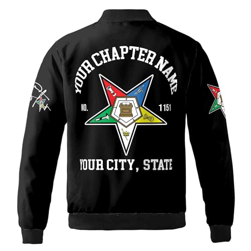Custom Name Chapter Name Order of the Eastern Star Sistar OES AF&AM Unisex Bomber Jacket S-5XL3