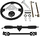 Trkimal 300mm Lenkrad Lenkwelle Spurstangen Set Bootslenkrad Steuerrad Rack Kit Mit Zahnstange Ritzel Montage Werkzeug Kits für Go Kart ATV UTV 110cc 125cc 140cc 150cc