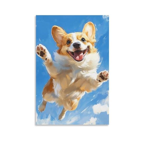 Lienzo de Corgi de 50x75cm para solucionar paredes vacías con arte moderno