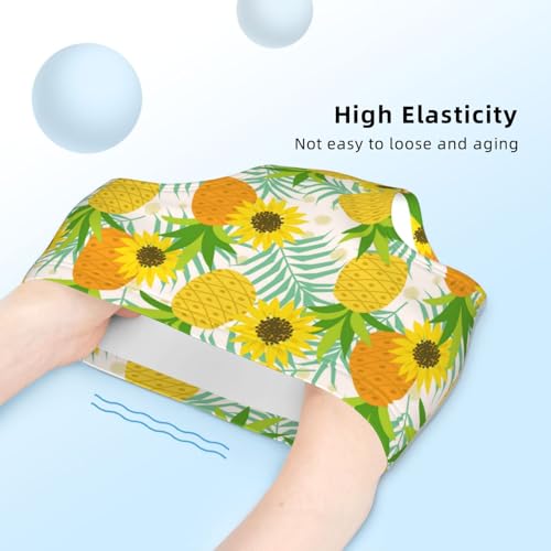 Pineapple And Sunflower On Leaves Girls' Underwear Soft Cotton Little Girls Panties Comfort Briefs4