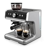 GarveeHome Espresso Machine With Grinder, 20 Bar Semi-Automatic Espresso Coffee Maker With Milk Frother Steamer Wand Cappuccino Latte Macchiato, 95 OZ Water Tank, PID Temperature Control, Light Gray