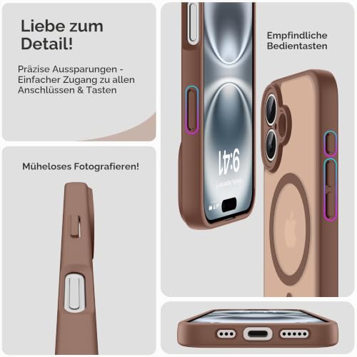 Helssitot Magnetisch für iPhone 16 Hülle, Braun – Ansicht 6
