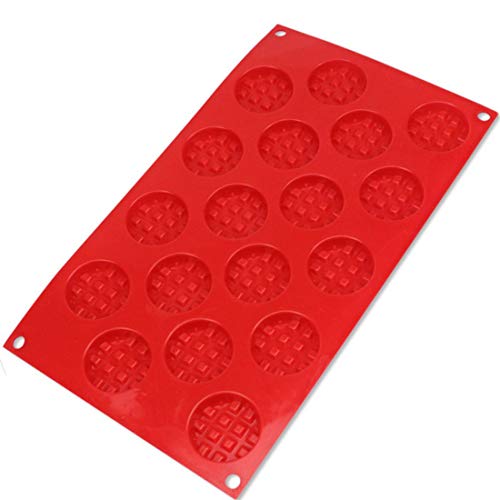 ZJCilected 18-Cavity Non-Stick Silicone Mini Round Waffle, Cookie, Chocolate, Candy and Ice Mold