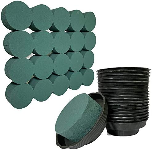 Silk Flower Warehouse 20 x Wet Cylinder With Trays for Fresh Flowers Foam Sponge for Weddings & Florist Floral Funeral Arrangements DIY Craft Supplies