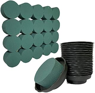 Silk Flower Warehouse 20 x Wet Cylinder With Trays for Fresh Flowers Foam Sponge for Weddings & Florist Floral Funeral Arrangements DIY Craft Supplies