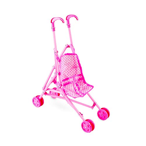 Carrinho de Boneca baby Dobrável infantil 41x19x30 cm Rosa Polibrinq - 7031
