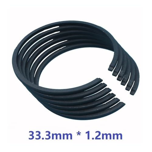 Segments de piston 33,3 mm pour réparer une perte de puissance sur débroussailleuse