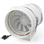 Voltset 8 Inch Inline Extractor Fan: 200mm Inline Duct Fan with UK Plug, 1250 m³/h Airflow Exhaust Fan for Bathroom, Kitchen, Large Grow Tent, Warehouse, Workshop, Hydroponics