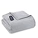 Thermee Micro Flannel Electric Blanket, Slate Grey, Queen