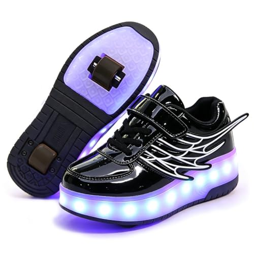 Image of Nsasy Roller Shoes Kids Roller Skates Shoes Girls Boys Wheels Shoes Become Sport Sneaker with Led for Children Gift