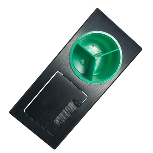 Image of Aluminum Alloy Desk Grommet - Rectangular Metal Cable Wire Hole Cover With Flip Lid & 3-Slot Multifunctional Cup For Computer Table & Furniture - Cord Organizer (200mm*90mm, Black)