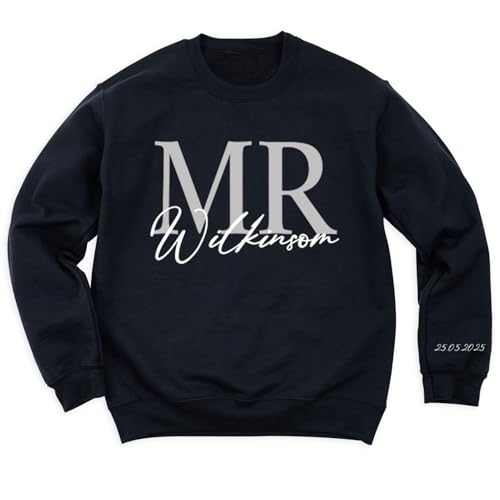 Custom Mrs Sweatshirt Mr Mrs Sweatshirt Couple Matching Hoodie Wedding Gift with Est Date Sweater Cute Honeymoon Hoodie Newly Women and Men Engaged Sweater4
