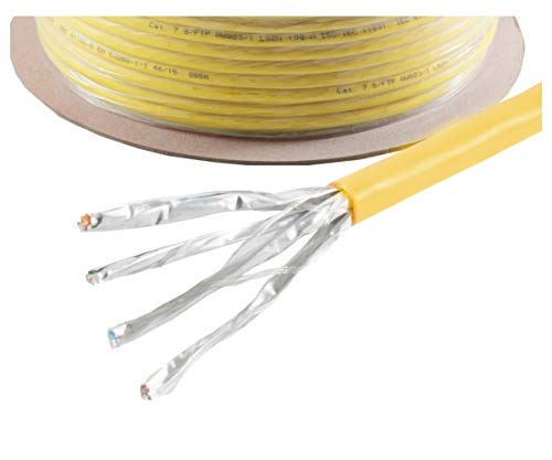 Faval K5935 CAT7A+ Verlegekabel 50m gelb CAT.7A+ S/FTP LSZH 4x2x22AWG LAN Netzwerkkabel Installationskabel Cover
