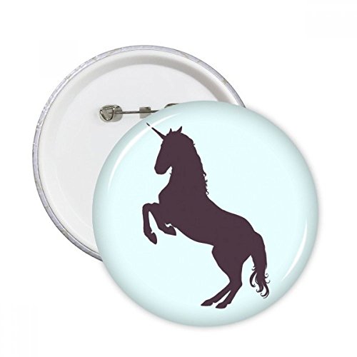 Badge Bouton Licornes Silhouette Noire DIYthinker - Épingles vêtements rondes XL 5pcs
