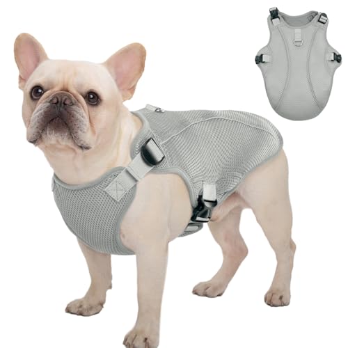 Kuoser Dog Cooling Vest Harness, Small Dog Cooler Jacket with Adjustable Buckle for Outdoor Beach, Hiking, Training Grey S S (Chest Girth:16.9'') Grey