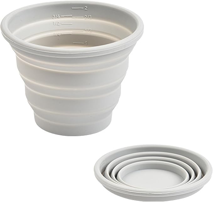Carimee Faltbecher aus Silikon, wiederverwendbarer, faltbarer Reisebecher, kleiner tragbarer Becher für Rucksackreisen und Camping im Freien, 300 ml, 1 Packu
