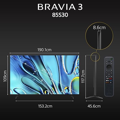 Image of Sony BRAVIA 3 Series 215 cm (85 inches) 4K Utra HD AI Smart LED Google TV K-85S30 (Black)