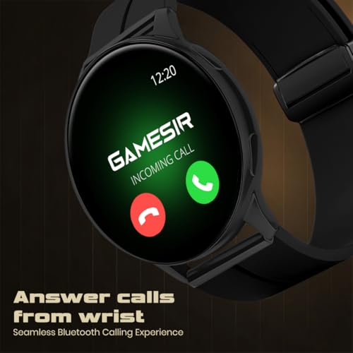 Image of GameSir Evo Vista Smartwatch, 1.39 inch HD Round Display, Bluetooth Calling, Heart Rate & SPO₂, 100+ Sports Modes, IP67, Long Battery Life for Men & Women (Magnatic Black)