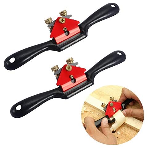 Anndason 2 Pcs Adjustable Spokeshave with Flat Base and Metal Blade Wood Working Wood Craft Hand Tool Cover