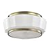 Hudson Valley Lighting 3814F-AGB Odessa - Two Light Flush Mount - 13.5 Inches Wide by 6.5 Inches High, Aged Brass Finish with White/Clear Glass