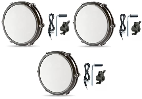 3 Pack - Alesis Nitro Max 8 Inch Single-Zone Mesh Tom Pad with Clamp and Silverline Audio 10ft Trigger Cable Bundle
