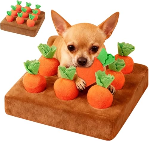 LuGirlre 2026 Sniffing Games Dog | Pets Carrot Puzzle Toy Dog Activity Mat with 9 Pieces Carrot | for Small Medium Large Older Dogs and Kittens Mental Stimulation of Your Dog