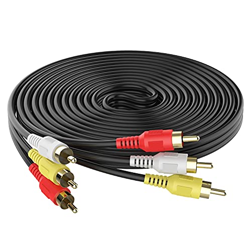 Abireiv ABIREIV-RCA Audio Video Rca Cable, 10Ft 3Rca To 3Rca Composite Av Cable Compatible With Set-Top Box, Speaker, Amplifier, Dvd Player, 24K Gold Plated thumb #1