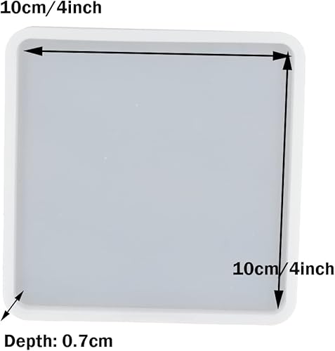 Miniatura 6 de Molde epoxi de forma redonda, 5 piezas, molde de silicona de base redonda de fundición de resina, tamaño mediano de 4 pulgadas