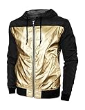 Hat and Beyond Mens Windbreaker Casual Two Tone Lightweight Hooded Jacket 1mxa07 (Medium,...