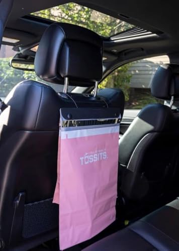 Tossits Recycled Disposable Car Trash Bags Leakproof Smell Proof Hanging Garbage Bags for Car Truck SUV RV & Vehicle Pink 21 Count Disposable Automotive Trash Bags
