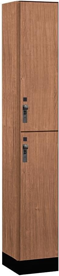 Salsbury Industries 42165RO 12 in. Wide Premier Wood Locker - Double Tier - 1 Wide - 6 ft. High - 15 in. Deep - Red Oak - Hasp