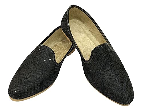 Jutti for Men Black Traditional Handmade Mojari Punjabi Juti Bridal Shoes Ethnic Mojari Indian Shoes2