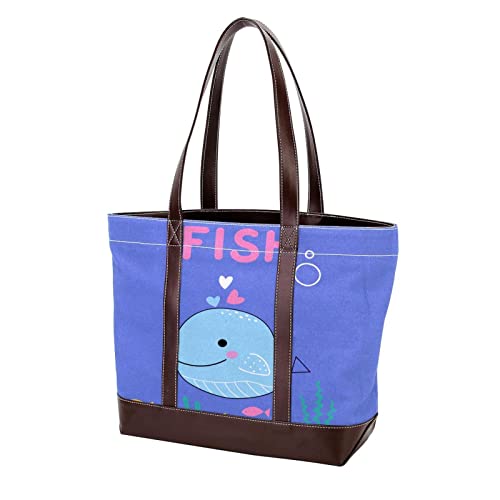 Sac satchel femme violet grand volume motif baleine originale