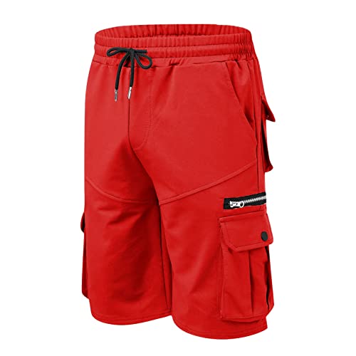 BOTCAM Biologische shorts voor heren, zomer, overalls, shorts, katoen, losse plus-maat, vijf-puntsbroek, meerdere zakken, ritssluiting, casual, lederhose voor heren - Afbeelding 6
