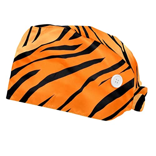 Chapeaux de travail peau de tigre pour la cuisine et l'atelier, style unisexe 2 pièces