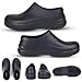 SensFoot Chef Clogs Slip Resistant Oil Resistant, Chef Shoes Non Slip Kitchen Shoes for Men & Women, Nursing Gardening Waterproof Black
