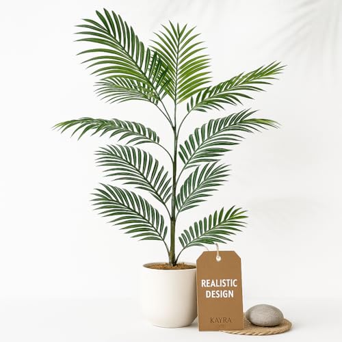 Image of Kayra Decor 4 Feet Palm Tree - Artificial Plant for Home Decor Natural Looking Plant Decor Big Fake Ornamental Plants with Pot Lightweight Indoor Artificial Plants for Living Room, Office