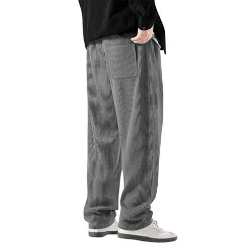 Mens Corduroy Pants Uncuffed Sweatpants Open Bottom Baggy Wide Leg Lounge Pant with Pockets Wide Wale Corduroy Pant3