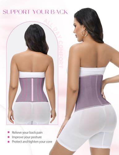 Image of SHAPSHE Waist Trainer for Women Tummy Control Workout Waist Cincher Corset Shapewear Postpartum Body Shaper with Zipper Hook