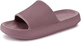 WHITIN Shower Slippers for Women Non Slip Cushioned Slides Size 9 10 Quick Drying Female Floor Outdoor Indoor Fashionable Lightweight Blush 40-41