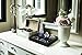 HofferRuffer Faux Leather Vanity Tray, Elegant Desktop Storage Organizer, Decorative Catchall for Perfume, Bathroom Valet, Nightstand or Dresser, Black, 10.2 x 8.4 x 1.8 Inches