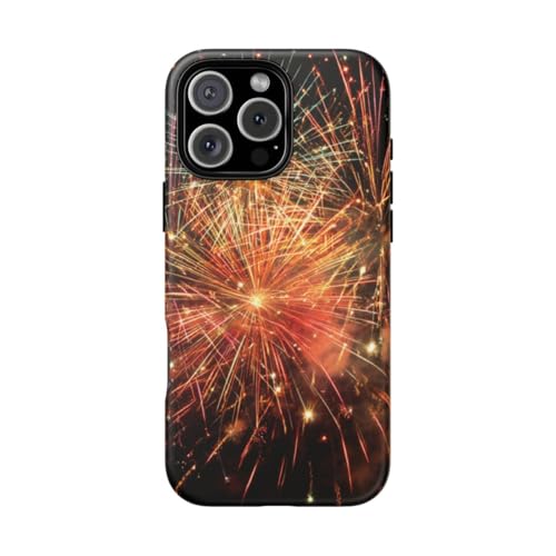 Coque rigide mate iPhone 16 Pro Max antichoc motif feu d'artifice