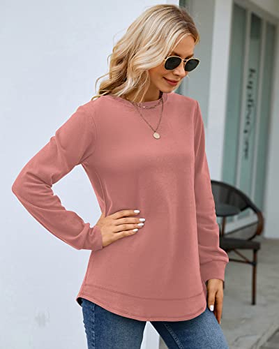 Image of MOLERANI Sweatshirts for Women Casual Long Sleeve Crewneck Shirt Tunic Tops | Pullovers, Soft Lightweight Warm Fabric, Loose Fit, Fall Winter Trendy Clothes, Daily Wear, Workout, Outdoor Outfits