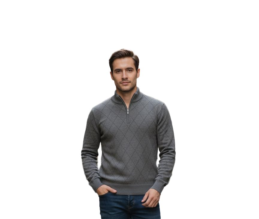 pivl Men's Winter Half Zip Diamond Sweater-picture-52