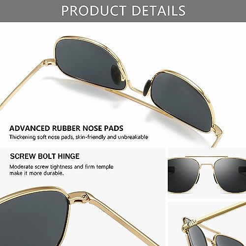 Image of SUNGAIT Men's Military Style Polarized Pilot Aviator Sunglasses - Bayonet Temples