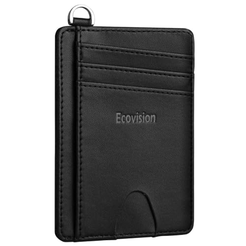 Image of Slim Minimalist Front Pocket Wallet, RFID Blocking Credit Card Holder Wallet with Detachable D-Shackle for Men Women