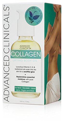 Advanced Clinicals Collagen Body Cream Lift Lotion + Collagen Body Oil Beauty Skin Care 2PC Bundle – Tighten, Firm, & Hydrate Moisturizer Set For Scars, Wrinkles, Crepey Skin, & Stretch Marks