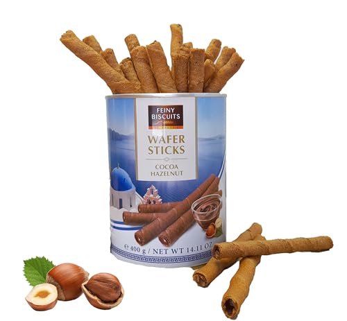 Feiny Biscuits Wafer Sticks Cocoa Hazelnut Waffelröllchen Mit Einer Kakaocremefüllung Mit Haselnüssen Vorteilspackung 4 x 400g