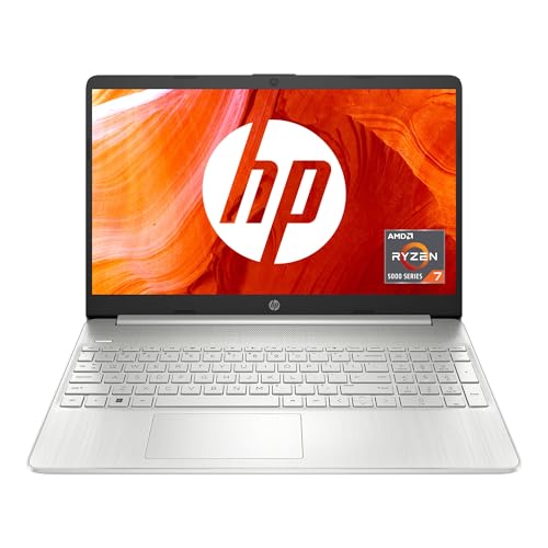 Image of HP 15, AMD Ryzen 7 5825U, 16GB DDR4, 512GB SSD, 15.6-inch(39.6cm) Anti-Glare, FHD, Radeon Graphics, Backlit KB, 1080p HD cam (Win11, M365 Basic(1yr),Office Home24, Silver, 1.69kg) fc0476AU