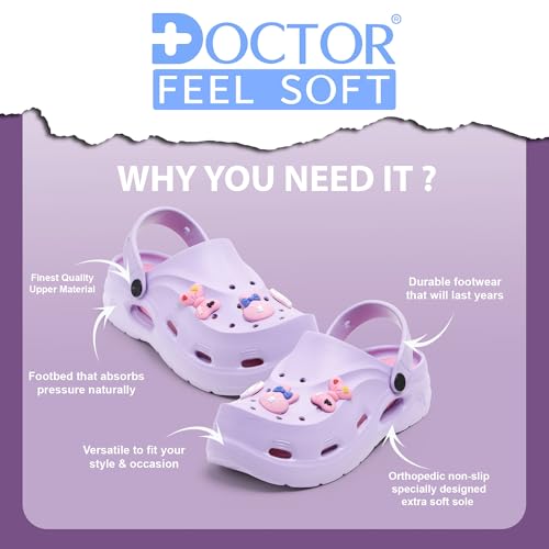 Image of Women Clogs Sandals with Back Strap | Lightweight EVA Cartoon Charm Slip-On Shoes for Womens & Girls | Anti-Slip Comfortable Everyday Wear